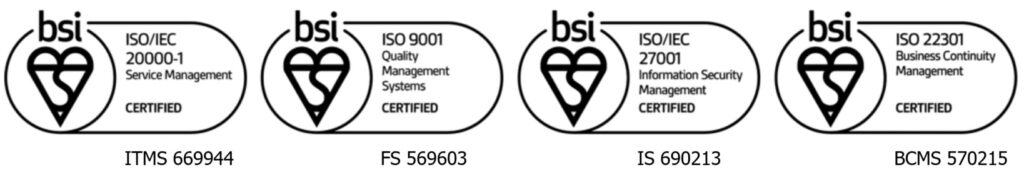FCDO Services BSI Certification Logos