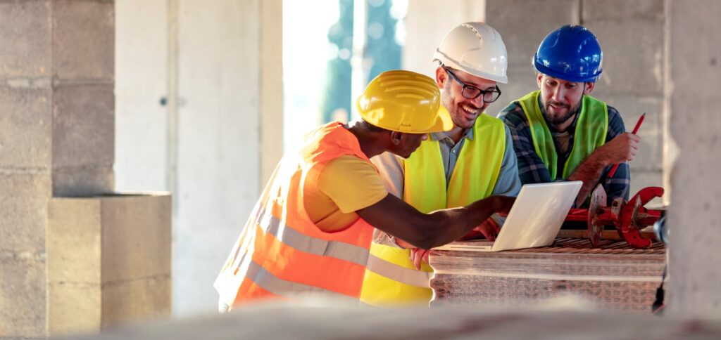 Male engineer directing his team